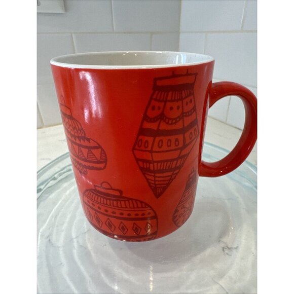 2015 STARBUCKS Red 12 oz CHRISTMAS Holiday Ornaments COFFEE CUP Mug - Picture 6 of 10